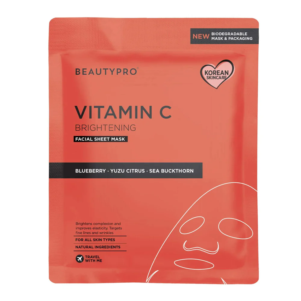 BeautyPro Brightening Collagen Sheet Mask with Vitamin C