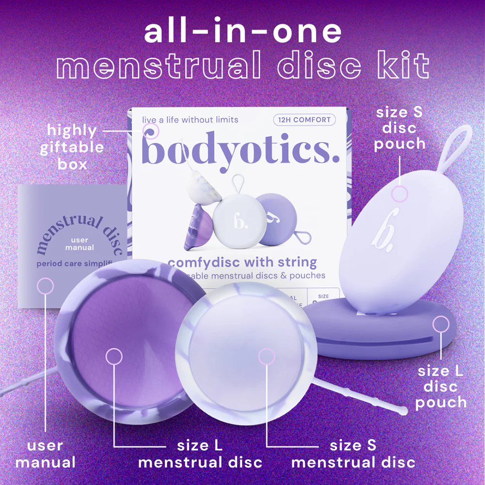 Bodyotics Comfidisc Menstrual Discs with String - Purple - Image 3