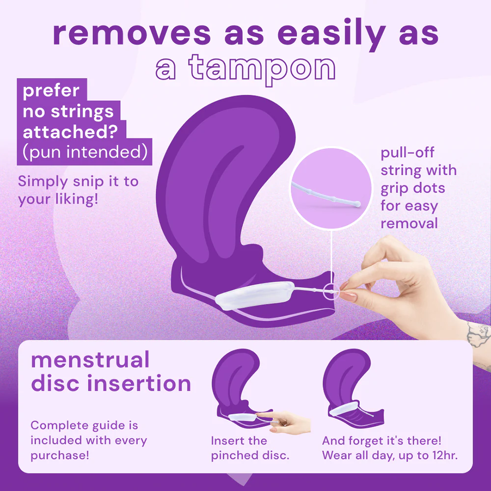 Bodyotics Comfidisc Menstrual Discs with String - Purple - Image 5
