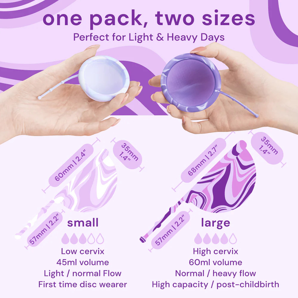 Bodyotics Comfidisc Menstrual Discs with String - Purple - Image 7