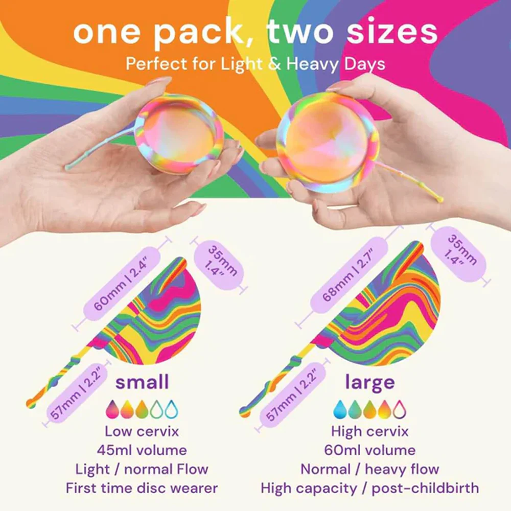 Bodyotics Comfidisc Menstrual Discs with String | Rainbow Edition - Image 3