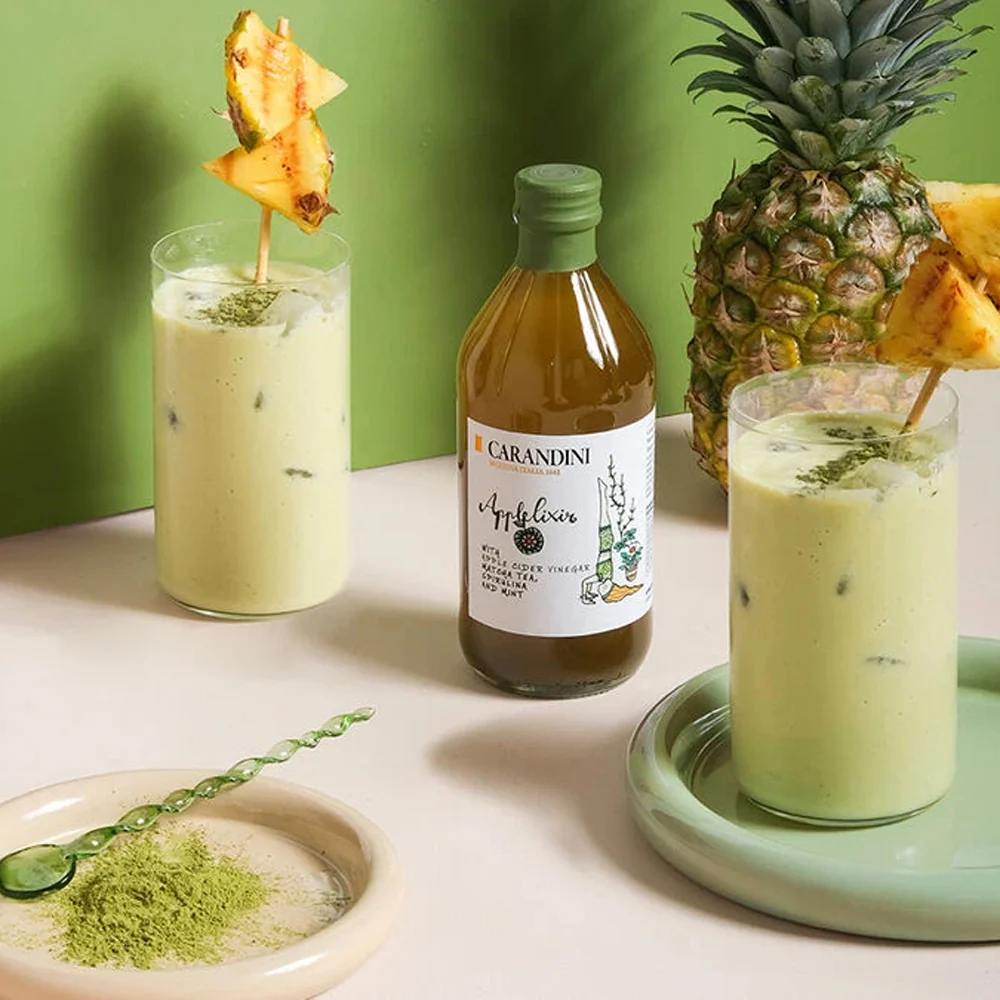 Carandini Applelixir with Apple Cider Vinegar, Matcha Tea, Spirulina and Mint - Image 2