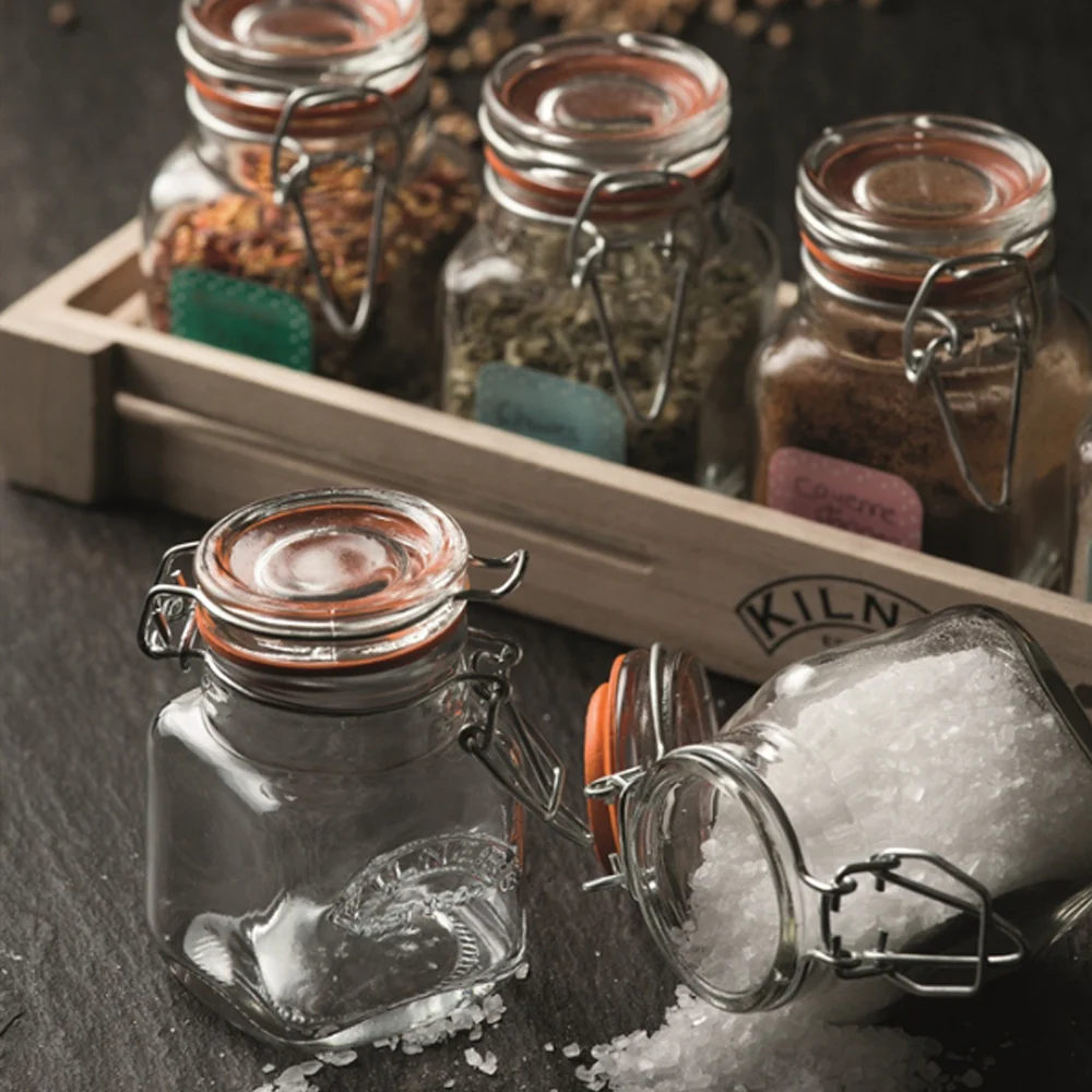 Kilner Glass Clip Top Spice Jar Set - Image 3