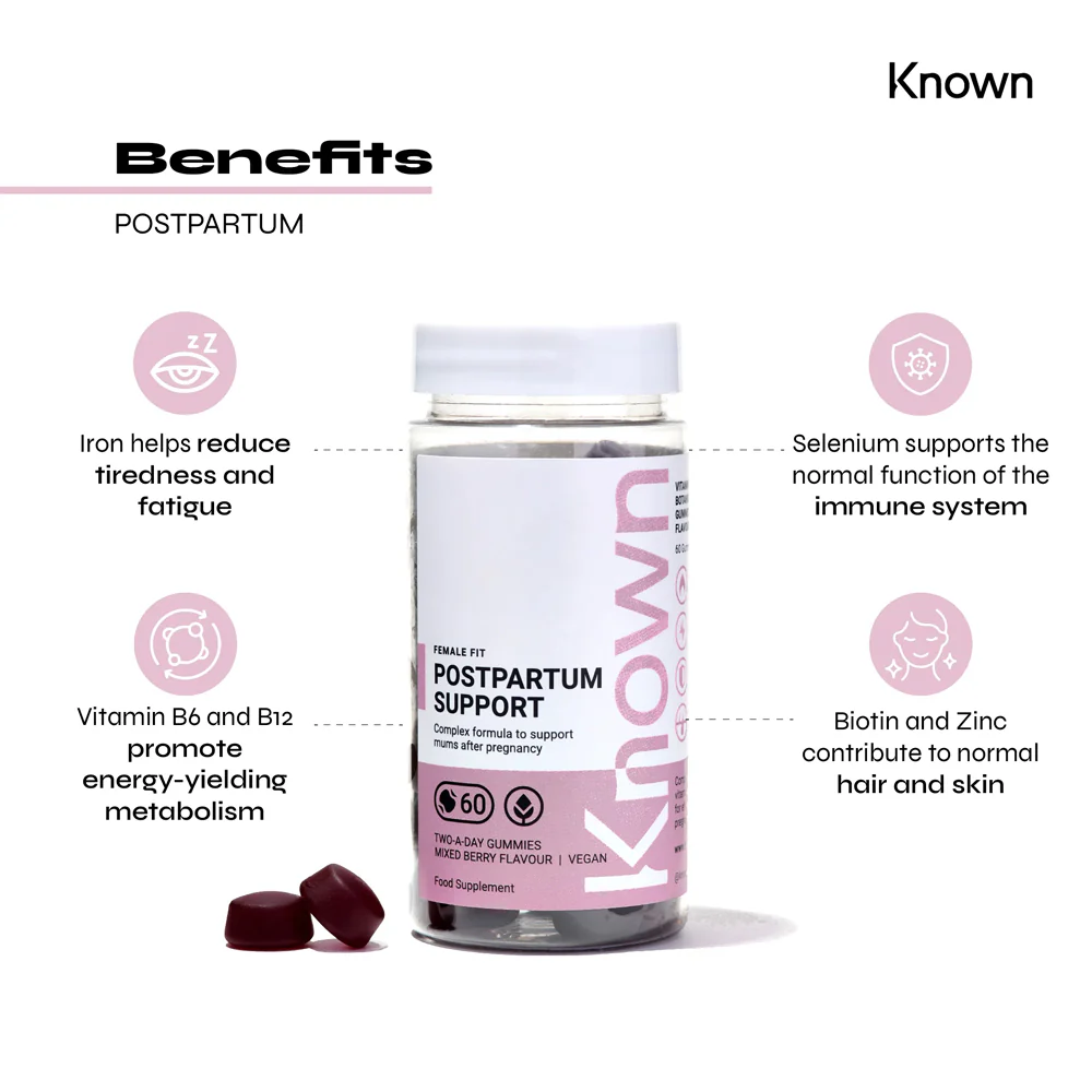Known Nutrition Postpartum Support Vegan Gummies - Image 2