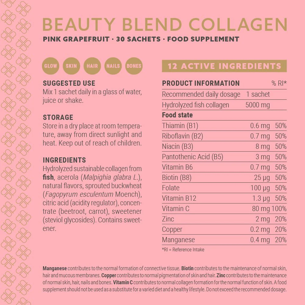 Plent Beauty Blend Collagen Pink Grapefruit Sachets - Image 3
