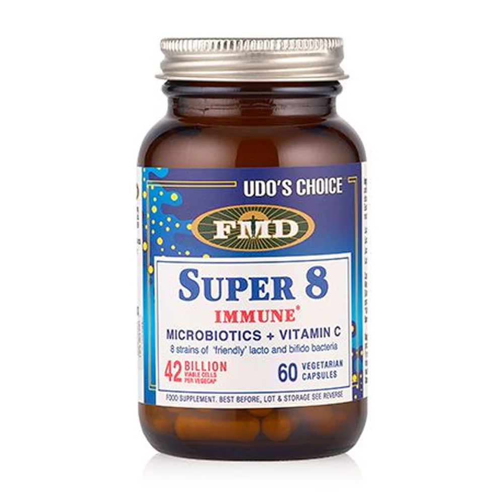 Udo's Choice Super 8 Immune Microbiotics + Vitamin C - 60 Capsules