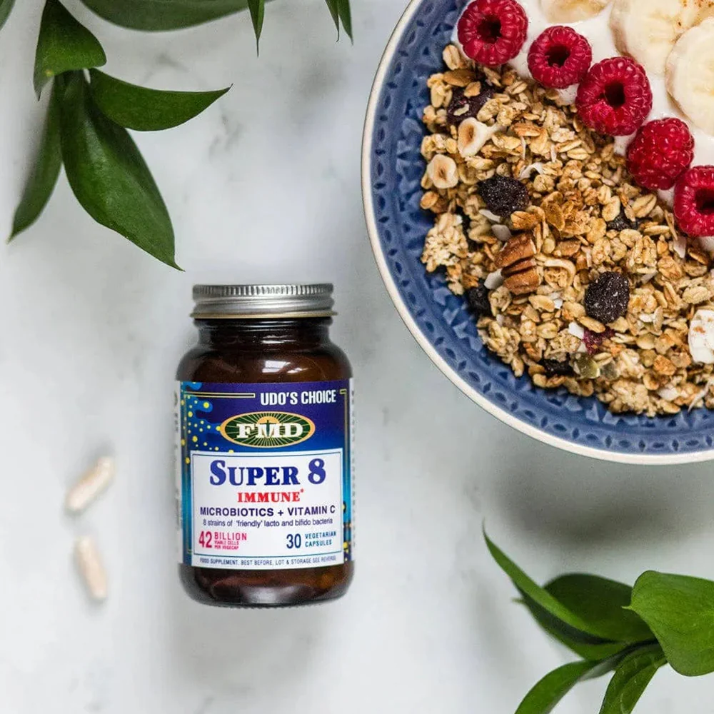 Udo's Choice Super 8 Immune Microbiotics + Vitamin C - 60 Capsules - Image 2