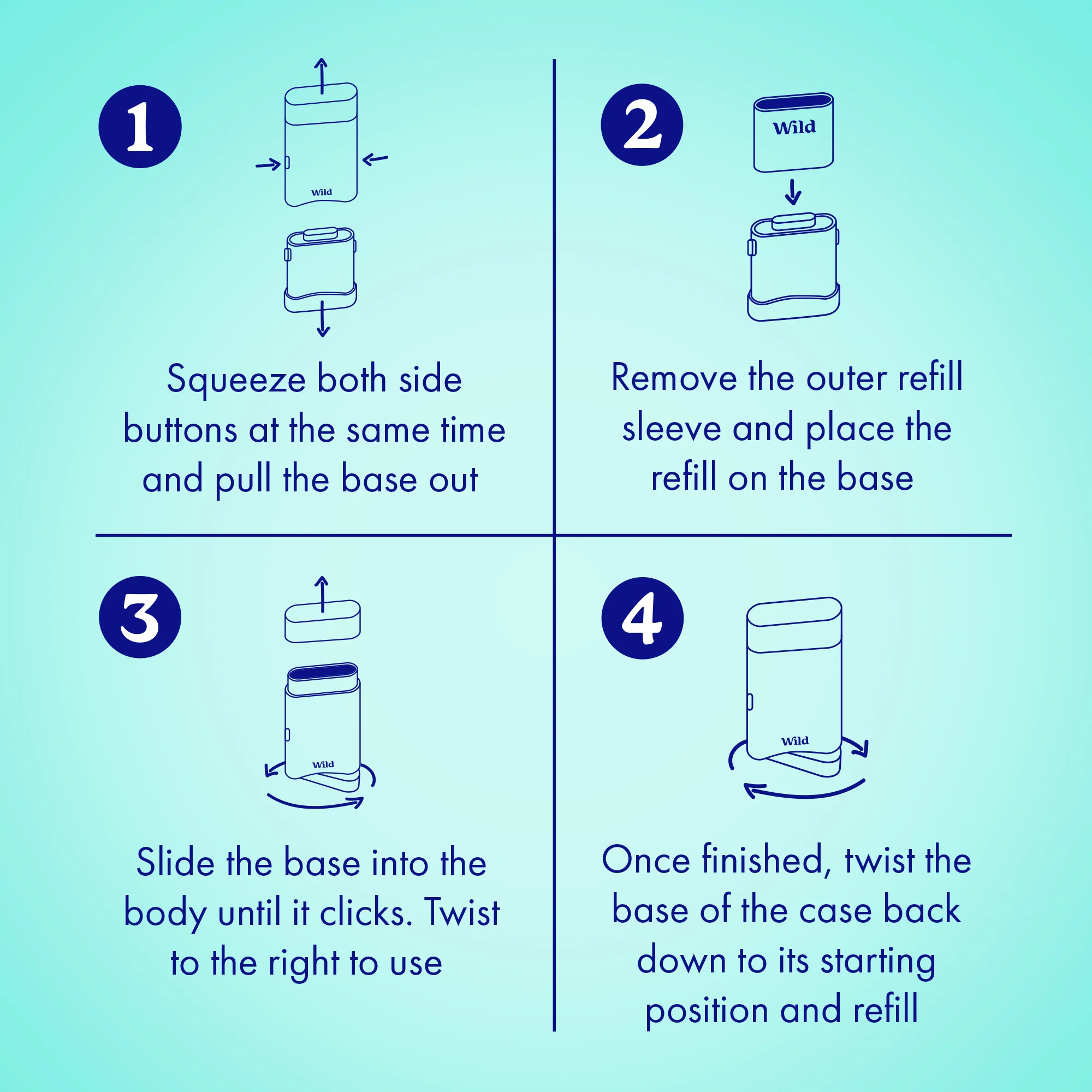 Wild Natural Deodorant Coconut & Vanilla Refillable Deodorant Starter Pack - Image 4